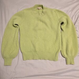 Frances Austen Cashmere Green Ribbed Sweater Size XS